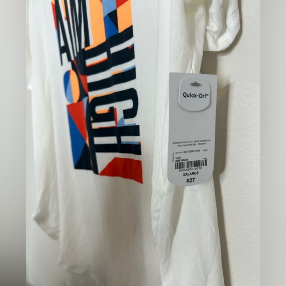NWT Short Sleeve - XERSION - White tee with Print- ‘Aim High’- Size XXL - Picture 4 of 5